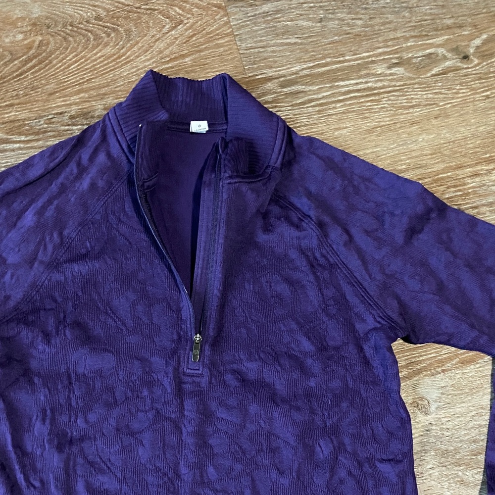Lululemon Rest Less 1/2 Zip Size 10 Dark Court Purple - Picture 3 of 7
